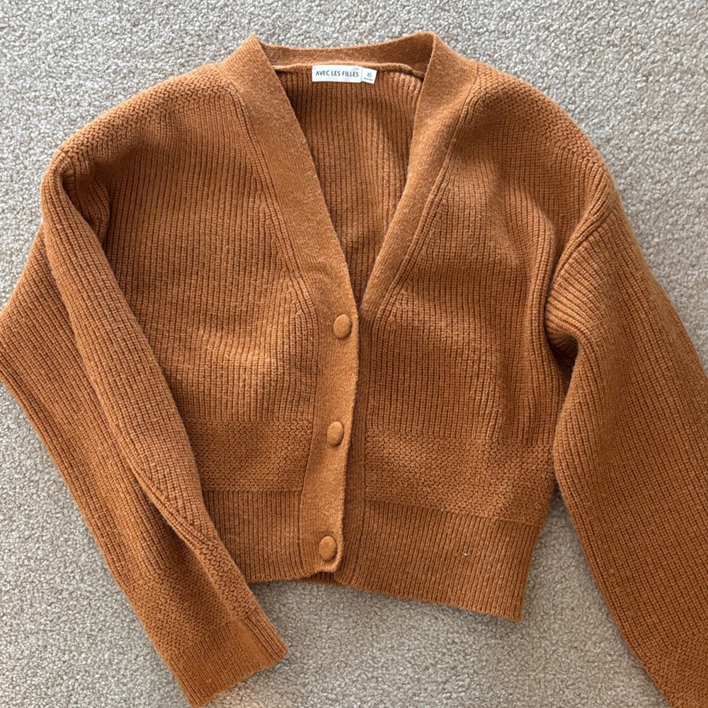 Avec Les Filles Rust Cardigan